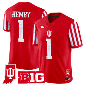 Roman Hemby Jersey #1 Indiana Hoosiers Candy Stripe Indiana State Patch All Stitched