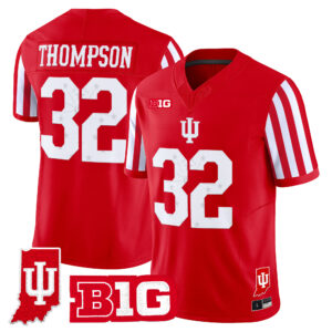 Anthony Thompson Jersey #32 Indiana Hoosiers Candy Stripe Indiana State Patch All Stitched