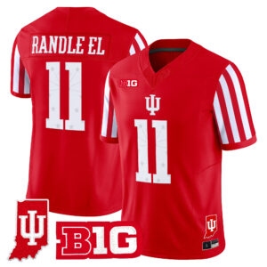 Randle El Jersey #11 Indiana Hoosiers Candy Stripe Indiana State Patch All Stitched