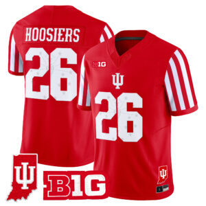 Hoosiers Jersey #26 Indiana Hoosiers Candy Stripe Indiana State Patch All Stitched