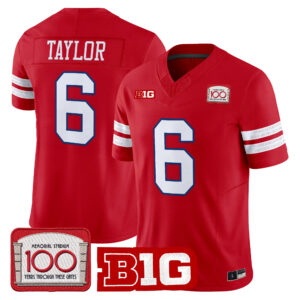 Trae Taylor Jersey #6 Nebraska Cornhuskers Memorial Stadium 100th Anniversary All Stitched