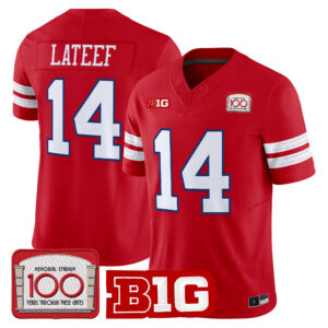 TJ Lateef Jersey #14 Nebraska Cornhuskers Memorial Stadium 100th Anniversary All Stitched