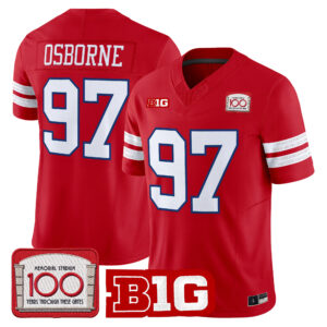 Tom Osborne Jersey #97 Nebraska Cornhuskers Memorial Stadium 100th Anniversary All Stitched