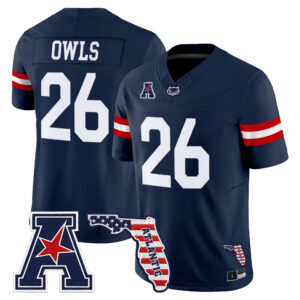 Owls Jersey #26 Florida Atlantic Owls Florida Patch All Stitched