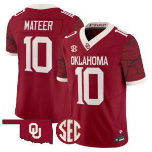 John Mateer Jersey #10 Oklahoma Sooners Rough Rider All Stitched