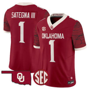 Isaiah Sategna III Jersey #1 Oklahoma Sooners Rough Rider All Stitched