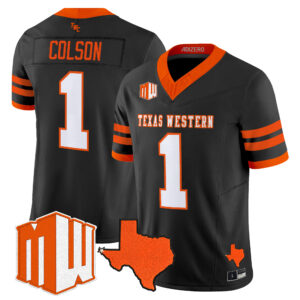 EJ Colson Jersey #1 UTEP Miners 2026 Going Dark in the Sun City All Stitched