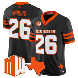 Miners Jersey #26 UTEP Miners 2026 Going Dark in the Sun City All Stitched