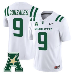 Cole Gonzales Jersey #9 Charlotte 49ers 2026 All Stitched