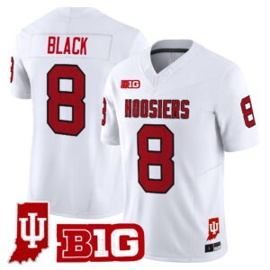 Kaelon Black Jersey #8 Indiana Hoosiers 90s Throwback Indiana State Patch All Stitched