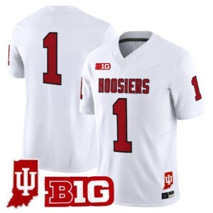 Team Jersey #1 Indiana Hoosiers 90s Throwback Indiana State Patch All Stitched