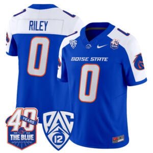 Dylan Riley Jersey #0 Boise State Broncos 2026 40th Anniversary Patch All Stitched