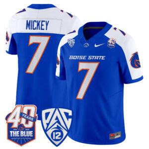 Jaden Mickey Jersey #7 Boise State Broncos 2026 40th Anniversary Patch All Stitched