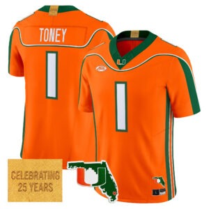 Malachi Toney Jersey #1 Miami Hurricanes 2001 Throwback Florida Patch All Stitched