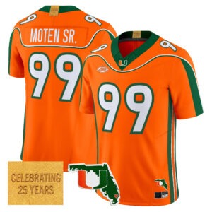 Ahmad Moten Jersey #99 Miami Hurricanes 2001 Throwback Florida Patch All Stitched