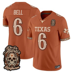 Dia Bell Jersey #6 Texas Longhorns Día de los Muertos All Stitched