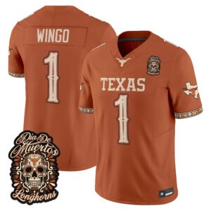 Ryan Wingo Jersey #1 Texas Longhorns Día de los Muertos All Stitched