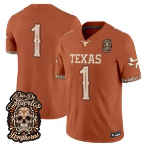 Team Jersey #1 Texas Longhorns Día de los Muertos All Stitched