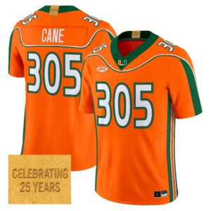 Cane Jersey #305 Miami Hurricanes 2001 Throwback All Stitched