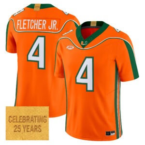 Mark Fletcher Jr. Jersey #4 Miami Hurricanes 2001 Throwback All Stitched