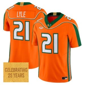 Jordan Lyle Jersey #21 Miami Hurricanes 2001 Throwback All Stitched
