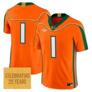 Team Jersey #1 Miami Hurricanes 2001 Throwback All Stitched