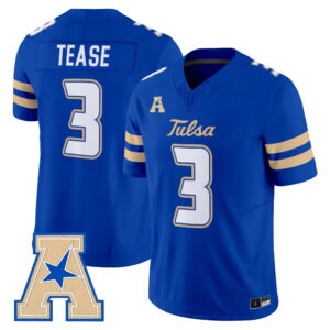 Micah Tease Jersey #3 Tulsa Golden Hurricane 2026 All Stitched