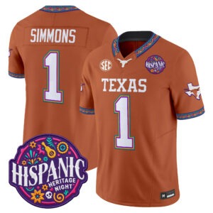 Colin Simmons Jersey #1 Texas Longhorns 2026 Latino Heritage Month All Stitched