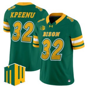 Barry Kpeenu Jersey #32 North Dakota State Bison Code Green All Stitched