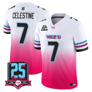 Jai-Ayviauynn Celestine Jersey #7 Florida International Panthers 2026 Pink Vice All Stitched