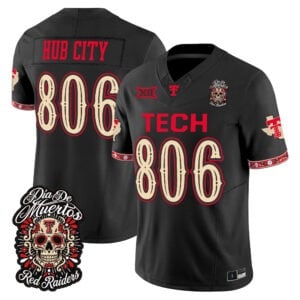 Hub City Jersey #806 Texas Tech Red Raiders Día de los Muertos All Stitched