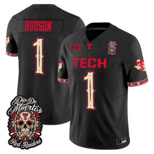 Micah Hudson Jersey #1 Texas Tech Red Raiders Día de los Muertos All Stitched