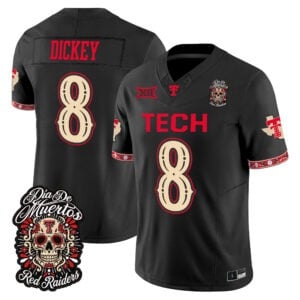 Cameron Dickey Jersey #8 Texas Tech Red Raiders Día de los Muertos All Stitched