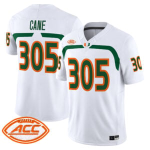 Cane Jersey #305 Miami Hurricanes 2009 Throwback Vapor Limited All Stitched