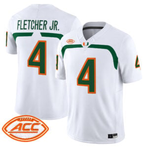 Mark Fletcher Jr. Jersey #4 Miami Hurricanes 2009 Throwback Vapor Limited All Stitched