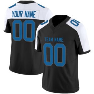 Black Alternate Blue-Gray Custom Football Jersey
