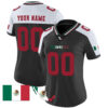 Black Alternate Red Mexico Flag Patch Custom Football Jersey