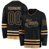 Black Black-Old Gold Custom Hockey Jersey