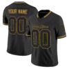Black Black-Old Gold Mesh Custom Football Jersey