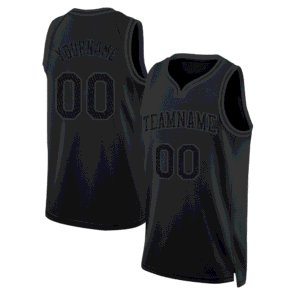Black Black - Steel Gray Custom Basketball Jersey