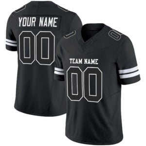 Black Black-White Custom Football Jersey