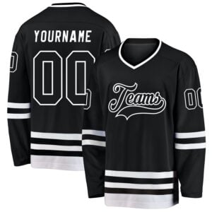 Black Black-White Custom Hockey Jersey