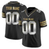 Black Silver-Gold Custom Football Jersey Black Silver-Gold Custom Football Jersey