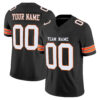 Black White-Orange Custom Football Jersey
