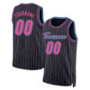 Black White Pinstripe Pink-Light Blue Custom Basketball Jersey Black White Pinstripe Pink-Light Blue Custom Basketball Jersey