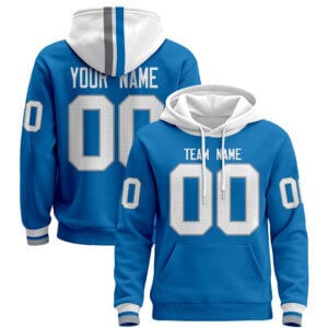 Blue White Custom Pullover Hoodie