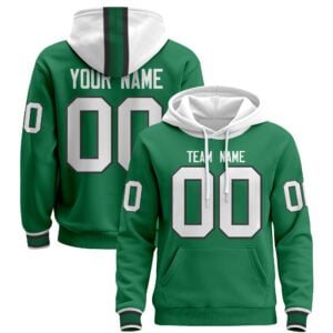 Green White Custom Pullover Hoodie
