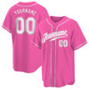 Pink White Custom Baseball Jersey Pink White Custom Baseball Jersey