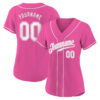 Pink White Custom Baseball Jersey Pink White Custom Baseball Jersey