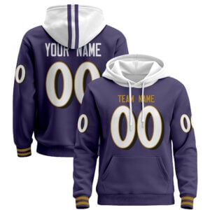 Purple White Custom Pullover Hoodie